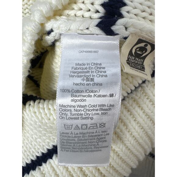 Madewell NWT Women’s Cotton Crewneck Ivory and Navy Blue Stripe Sweater size S - Picture 5 of 10